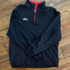 Vineyard Vines Navy Ole Miss Quarter-Zip Sweater with Red Trim